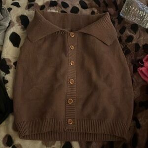 Brown button skirt